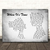 Green Day When It's Time Man Lady Couple Grey Song Lyric Print