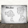 Eric Clapton Old Love Man Lady Couple Grey Song Lyric Wall Art Print