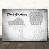 Oasis Don't Go Away Man Lady Couple Grey Song Lyric Wall Art Print