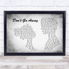 Oasis Don't Go Away Man Lady Couple Grey Song Lyric Wall Art Print