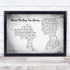 Chicago Hard To Say I'm Sorry Man Lady Couple Grey Song Lyric Wall Art Print