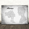 Atlantic Starr Always Man Lady Couple Grey Song Lyric Quote Print