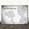 Barry Manilow Can't Smile Without You Man Lady Couple Grey Song Lyric Print