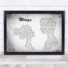 Birdy Wings Man Lady Couple Grey Song Lyric Quote Print
