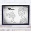 Coldplay Magic Man Lady Couple Grey Song Lyric Quote Print
