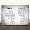 Florida Georgia Line Holy Man Lady Couple Grey Song Lyric Quote Print