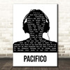 Ugly Casanova Pacifico Black & White Man Headphones Song Lyric Print