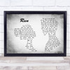 Leona Lewis Run Man Lady Couple Grey Song Lyric Quote Print