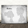 Pink Barbies Man Lady Couple Grey Song Lyric Quote Print