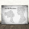 The Courteeners Last Of The Ladies Man Lady Couple Grey Song Lyric Quote Print