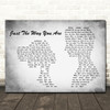 Bruno Mars Just The Way You Are Man Lady Couple Grey Song Lyric Quote Print
