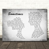 James Sometimes Man Lady Couple Grey Song Lyric Quote Print