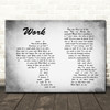 Kane Brown Work Man Lady Couple Grey Song Lyric Quote Print