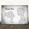 Lou Reed Perfect Day Man Lady Couple Grey Song Lyric Quote Print