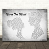 Luther Vandross Never Too Much Man Lady Couple Grey Song Lyric Quote Print