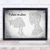 Tina Charles I Love to Love Man Lady Couple Grey Song Lyric Quote Print