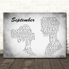 Earth, Wind And Fire September Man Lady Couple Grey Song Lyric Quote Print