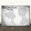 Lady Gaga Always Remember Us This Way Man Lady Couple Grey Song Lyric Print