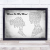 Saint Raymond Movie On My Mind Man Lady Couple Grey Song Lyric Quote Print