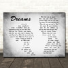 Fleetwood Mac Dreams Man Lady Couple Grey Song Lyric Quote Print