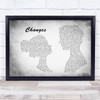 2Pac Changes Man Lady Couple Grey Song Lyric Print
