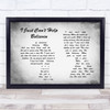 Elvis Presley I Just Can't Help Believin Man Lady Couple Grey Song Lyric Print