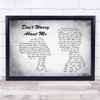 Frances Don't Worry About Me Man Lady Couple Grey Song Lyric Print