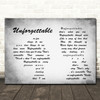 Nat King Cole Unforgettable Man Lady Couple Grey Song Lyric Print