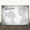 Queen Radio Ga Ga Man Lady Couple Grey Song Lyric Print
