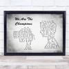 Queen We Are The Champions Man Lady Couple Grey Song Lyric Print