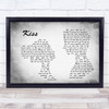 Prince Kiss Man Lady Couple Grey Song Lyric Quote Print