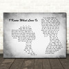 Celine Dion I Know What Love Is Man Lady Couple Grey Song Lyric Print