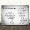 Chris Stapleton Tennessee Whiskey Man Lady Couple Grey Song Lyric Print
