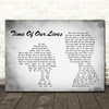 James Blunt Time Of Our Lives Man Lady Couple Grey Song Lyric Print