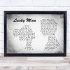 The Verve Lucky Man Man Lady Couple Grey Song Lyric Print