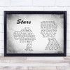 Simply Red Stars Man Lady Couple Grey Song Lyric Quote Print
