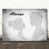 Bon Jovi Always Man Lady Couple Grey Song Lyric Quote Print