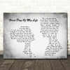 Bright Eyes First Day Of My Life Man Lady Couple Grey Song Lyric Quote Print