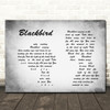 The Beatles Blackbird Man Lady Couple Grey Song Lyric Quote Print