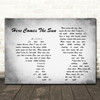 The Beatles Here Comes The Sun Man Lady Couple Grey Song Lyric Quote Print