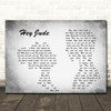 The Beatles Hey Jude Man Lady Couple Grey Song Lyric Quote Print