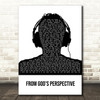 Bo Burnham From Gods Perspective Black & White Man Headphones Song Lyric Quote Music Print