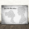 Michael Jackson You Are Not Alone Man Lady Couple Grey Song Lyric Quote Print