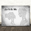 Ray LaMontagne Let It Be Me Man Lady Couple Grey Song Lyric Quote Print
