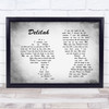 Tom Jones Delilah Man Lady Couple Grey Song Lyric Quote Print