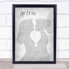 John Legend All Of Me Lesbian Women Gay Brides Couple Wedding Grey Song Lyric Print