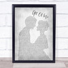 Matt Hammitt All Of Me Man Lady Bride Groom Wedding Grey Song Lyric Print