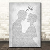 Beyonce Halo Man Lady Bride Groom Wedding Grey Song Lyric Print