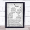 Biffy Clyro Mountains Man Lady Bride Groom Wedding Grey Song Lyric Wall Art Print