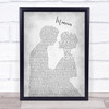 Maroon 5 Memories Man Lady Bride Groom Wedding Grey Song Lyric Wall Art Print